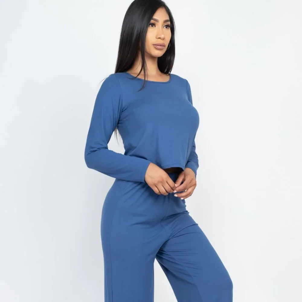 Loose Fit Long Sleeve Top & Pants Set. Capella Apparel - Picture 1 of 6